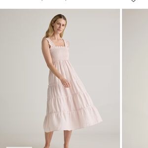 Quince Blush Smocked Midi Dress